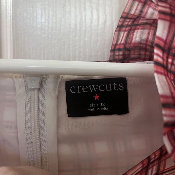 Crewcuts J.Crew Girl's Fairy-Tale Dress in Organza Plaid Ivory Vibrant Flame 12 - Picture 8 of 13